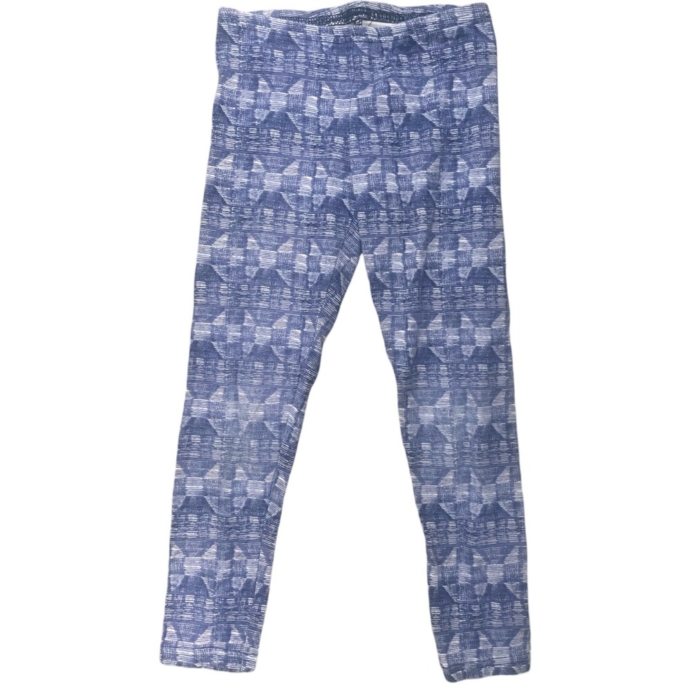 GUC Old Navy Girls Medium Blue Patterned Cropped Leggings
